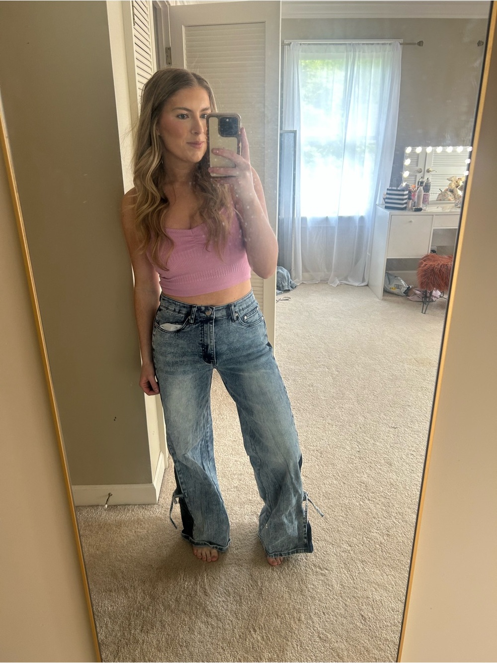 Wide-Leg Light Blue Women’s Jeans - Casual Everyday Denim